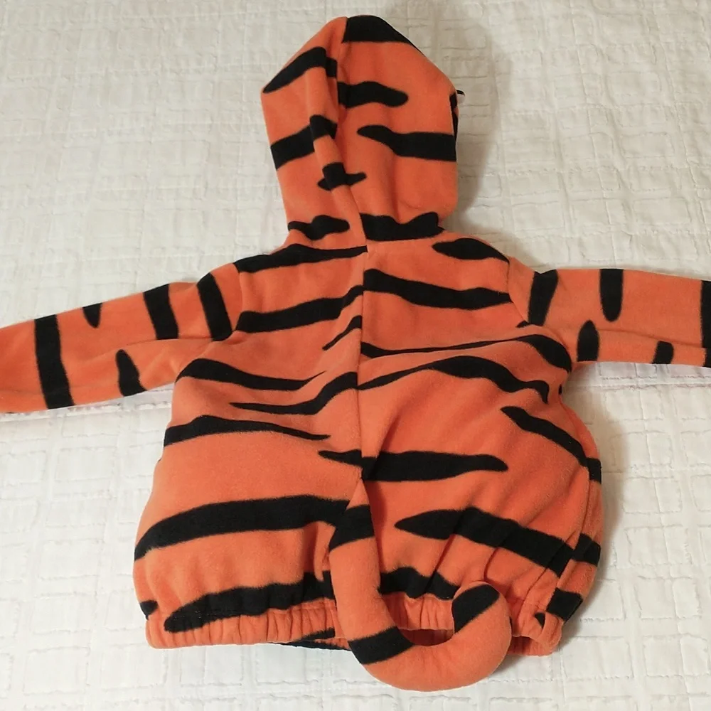 Tiger Halloween Costume, Carter's Size 3 To 6 Months, Fleece Zip Up Hoodie - Picture 6 of 6